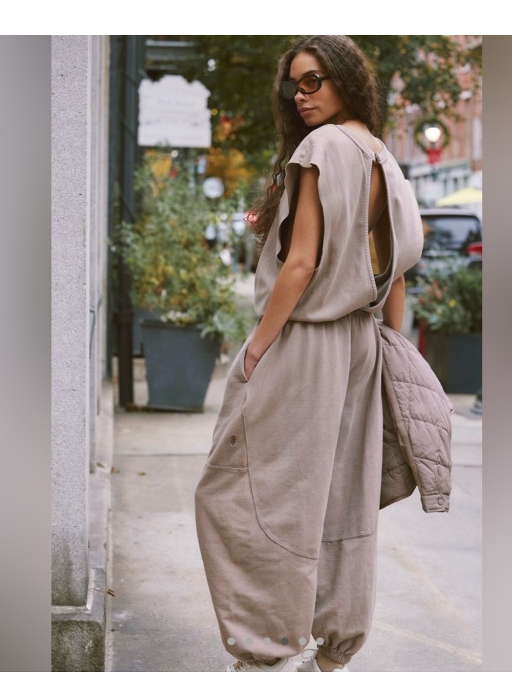 NWT Free People FP Movement Throw and Go Onesie Jumpsuit Cement Gray Size M